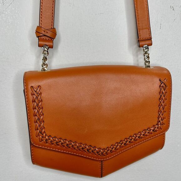 NWOT Sandro Camel Leather Crossbody Bag Lou MM Curcuma Adjustable Strap Purse - Picture 5 of 15